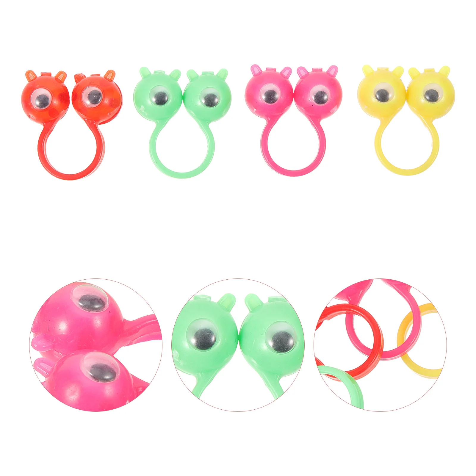 

50 Pcs Eye Finger Puppet Toy Plastic Ball Ring Cute Puzzle Toys Funny Eyeball Party Favor Interesting