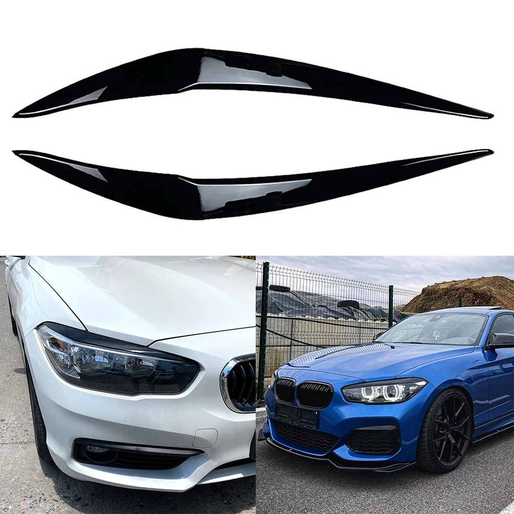 

Chrome Trim Cover Headlight Eyelids ABS Black Car Styling For BMW 2015-2018 F20 F21 Included Double-sided Tape