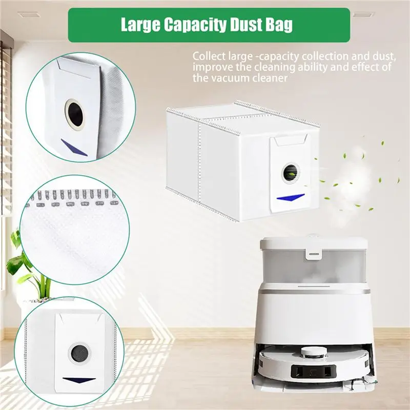 Фото Набор запасных частей M12K-3 для робота-пылесоса ECOVACS DEEBOT T30 Pro Omni: салфетки, мешки для пыли, боковые щетки, фильтры №4