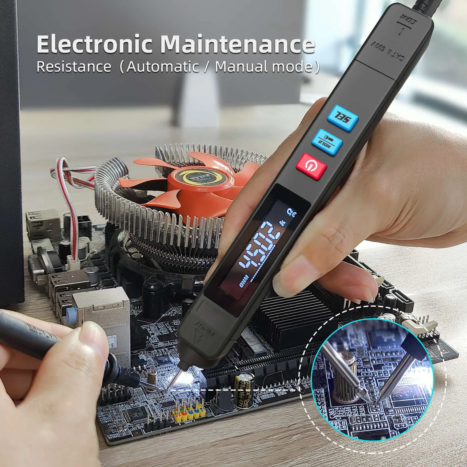 

Digital Multimeter Smart Pen Tester Autoranging 6000 DC AC Voltage Capacitance Ohm NCV Hz Diode Continuity Meter