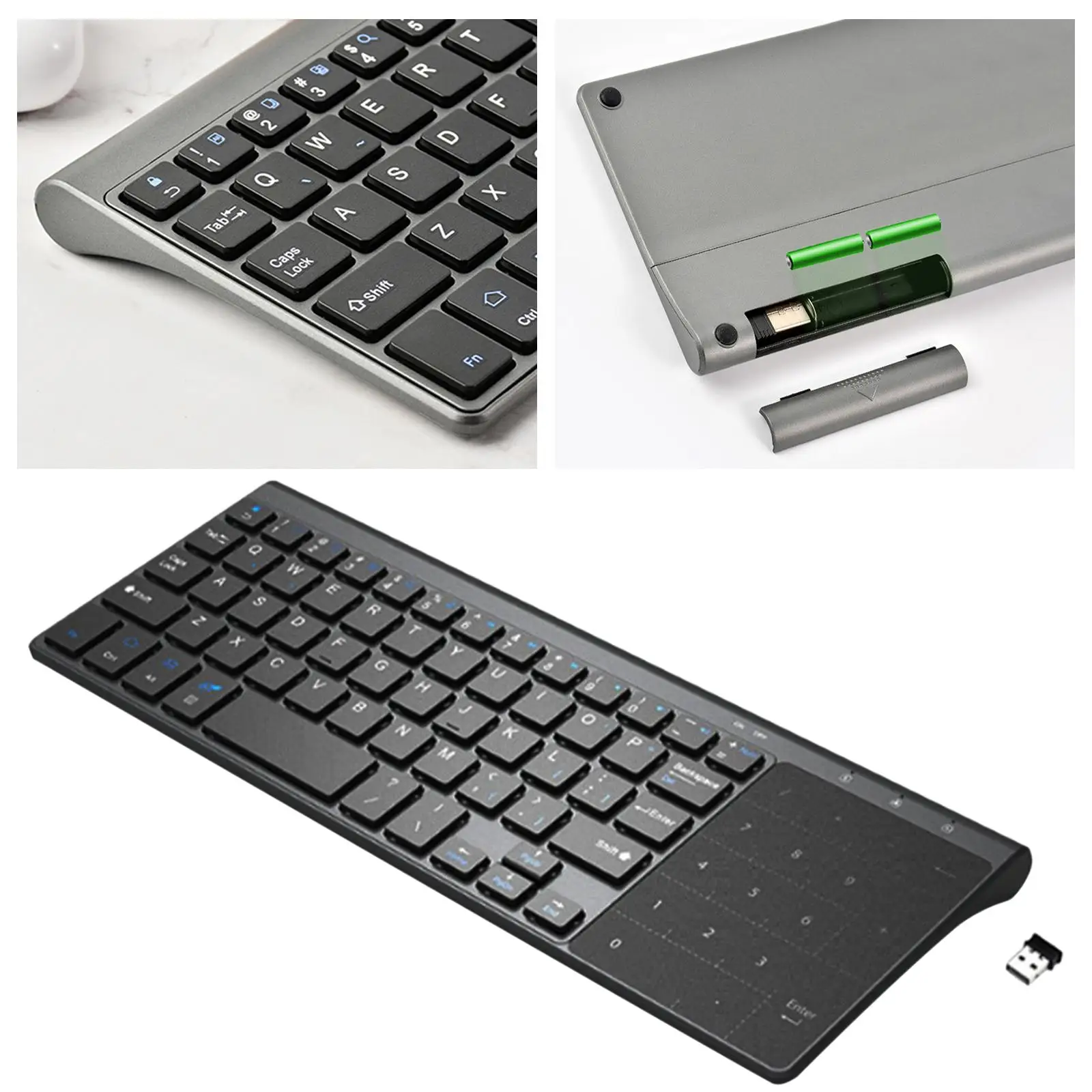 Wireless Keyboard with Touchpad 2.4G Portable Remote Mouse Combo |