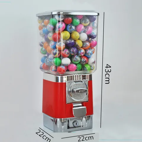 Торговый автомат для сладостей, прочный металлический корпус, диспенсер для жевательных шариков, автомат с замком для ключей для домашнего Игрового Магазина, подпрыгивающий мяч