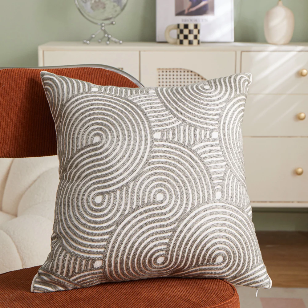 

Наволочка с вышивкой efundeal 45x45 см полиэстер/хлопок листья