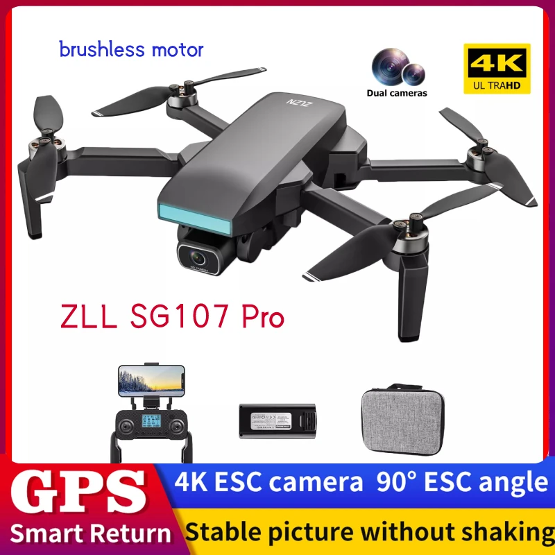 ZLL SG107 Pro RC Drone 4K HD Двойная камера 5G WiFi FPV GPS FQuadcopter черная Профессиональная лазерный