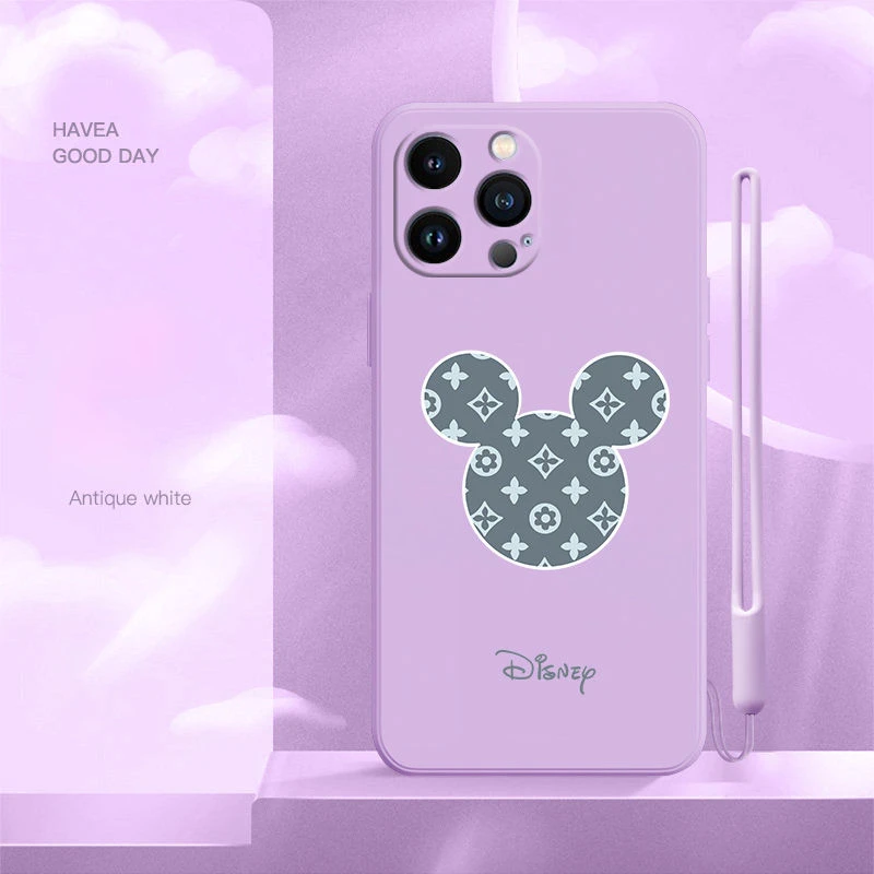 

Disney Minnie Mickey Cartoon Phone Case Cover for IPhone 13 12 11 Pro Max Mini X XR XS 8 7 Plus SE 2020 Shockproof Back Cover