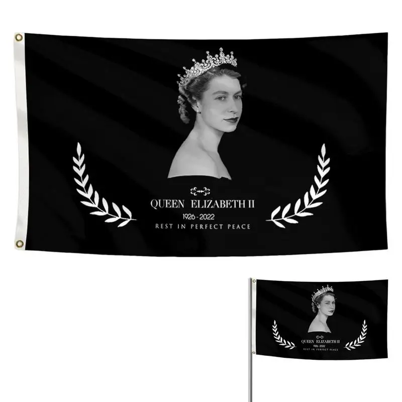 

3 x 5Ft Queen Elizabeth II Memorial Flag Memorabilia Of Queen Elizabeth Death Union Jack Decorations Without Flagpole