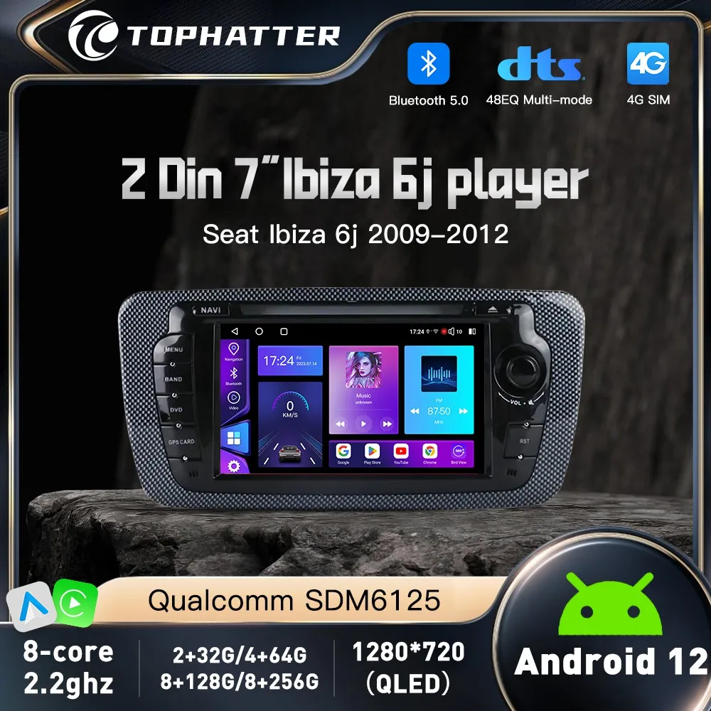 

7 Inch Android 12 Car Radio Multimedia Video Player For Seat Ibiza 6j 2009-2013 Carplay Auto Navigation Audio Stereo No DVD 2Din