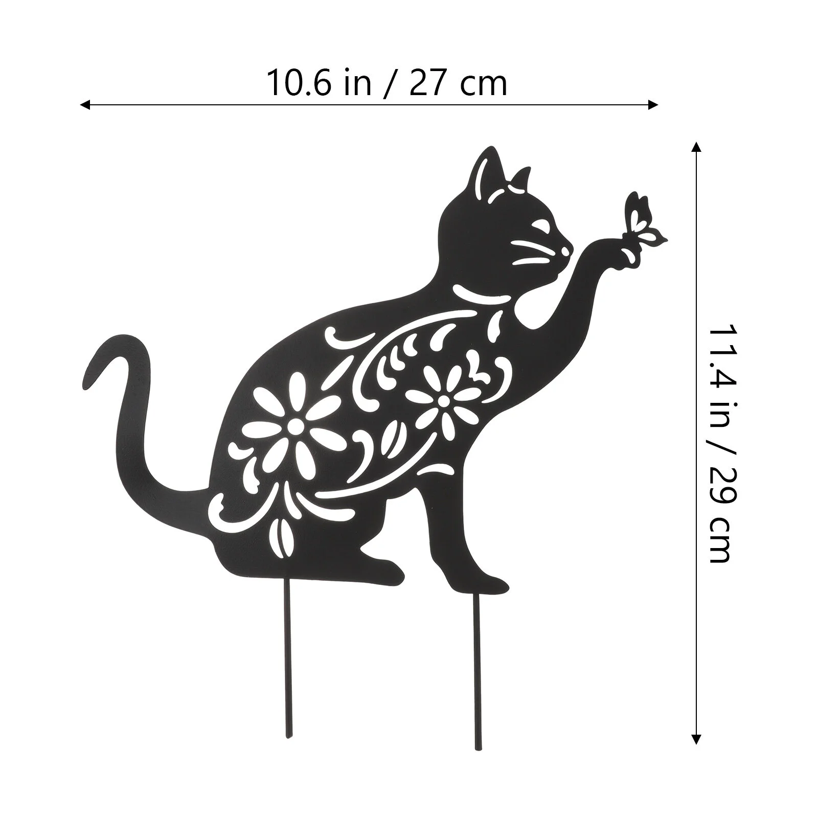 

Cat Garden Stakes Silhouette Garden Stakes Black Kitten Outdoor Statue Metal Garden Stakes for Lawn Tree Decoration