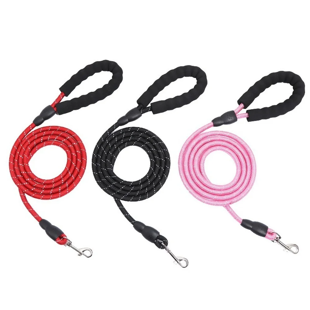 

2m Reflective Dog Harness Leash Nylon Training Dog Leash with Handle Cat Chain Webbing Recall Long Lead Line Pet Traction Rope