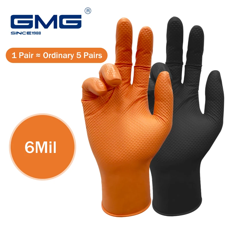 Multi-purpose Nitrile Gloves Mechanic Industrial Waterproof Safety Work Gloves 8.0g Diamond Non-slip Mechanics Repair Gloves