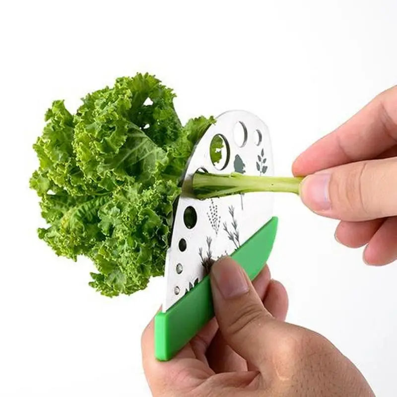 

1PC Kale Chard Collard Greens Herb Stripper Stainless Steel Vegetable Leaf Remover Kitchen Peeling Tool Leaf Separator Looseleaf