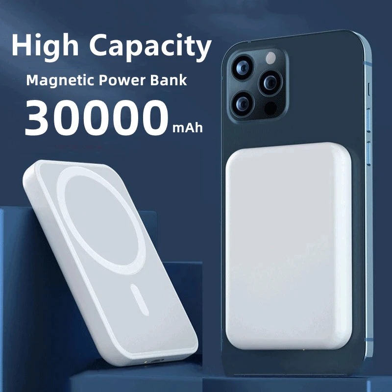 

30000mAh Magnetic Power Bank 20W Portable High Capacity Wireless Fast Charge External Battery for Xiaomi iPhone 12 13 14 pro max