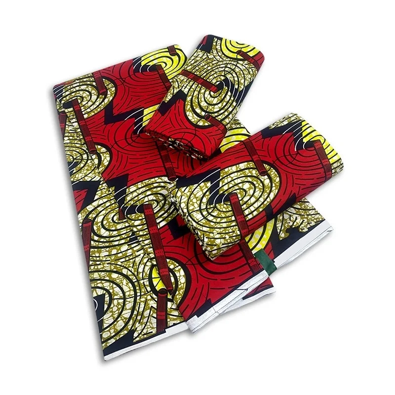 

New Arrival 100% Cotton Fabric Tissu 6 Yards Ankara African Prints Batik Pagne Real Wax Fabrics Africa Style For Women Dresses