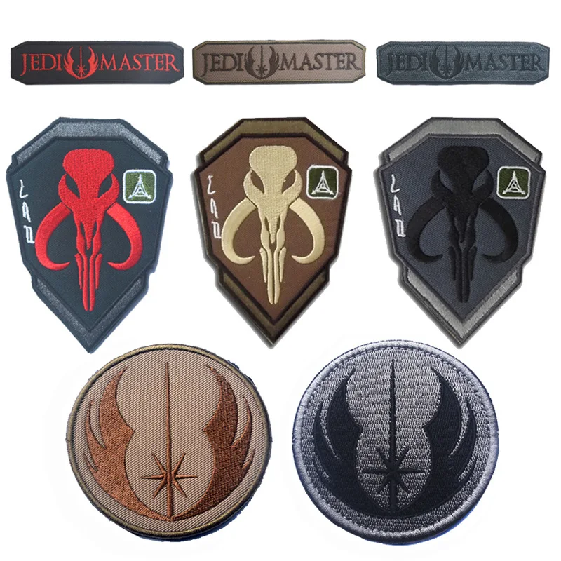 

3pcs Lot Star Wars Jedi Embroidery Fastener Patch The Mandalorian Bounty Thunder Totem Hook and Loop Sticker DIY Jacket Decals