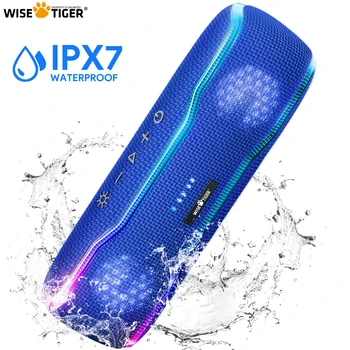 WISE TIGER Speaker Bluetooth Sound Box Wireless Speakers 25W IPX7 Waterproof BT5.3 Stereo Surround Speaker Portable Bluetooth 1