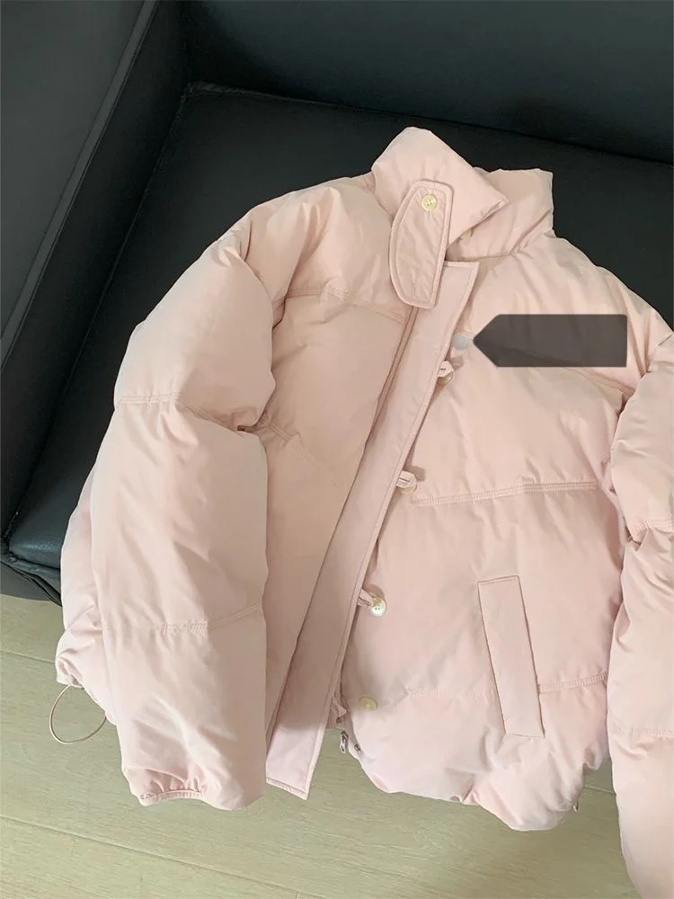 Plus size Stand Collar Windbreak Pink down Jacket Cotton-padded Clothes Women Autumn and Winter New Thickened Warm Coat ...