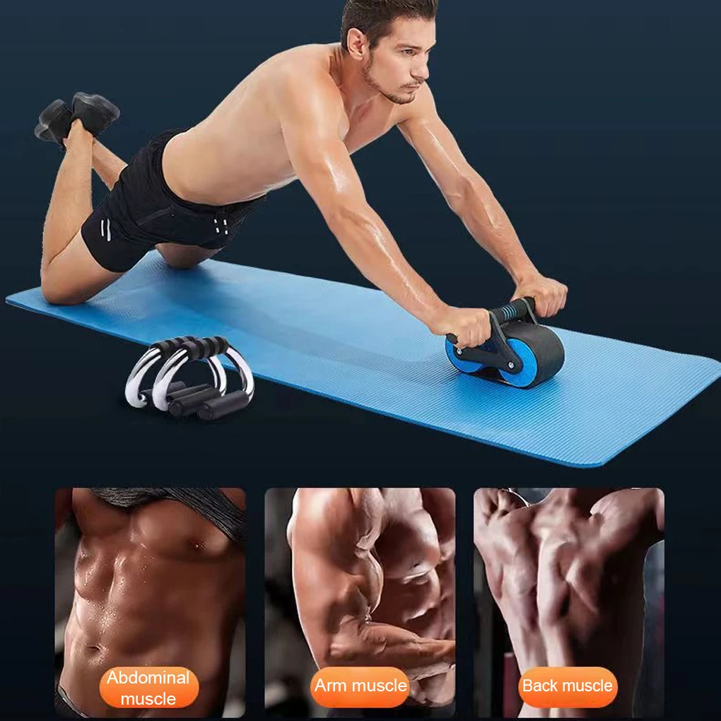 

Abdominal Wheel Muscles ABS Roller Unisex Bodybuilding Balanced Rolling Flat Support Trainer Gym Equipment Blue