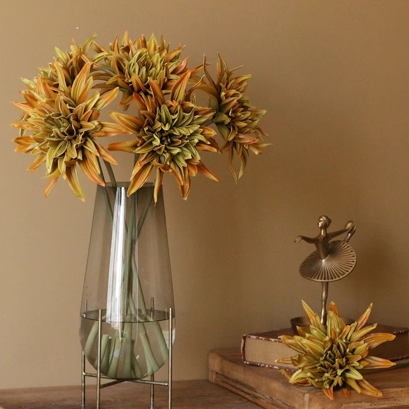 

Имитация PU Feel Dahlia Indoor Home гостиная обеденный стол декорация фотоискусственные растения осень Decore