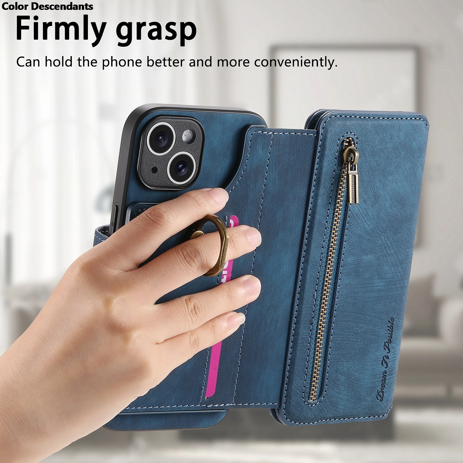 G85 G55 G45 G35 G34 5G RFID кожаный чехол-кошелек на молнии для Motorola Luxury Ring Back Cover Moto Funda