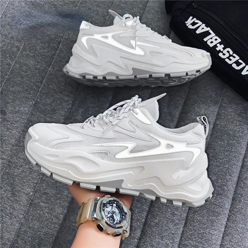 

Мужские кроссовки на массивной подошве, универсальные, в Корейском стиле ретро, в стиле Харадзюку, для пожилых людей, студенческие, повседне...