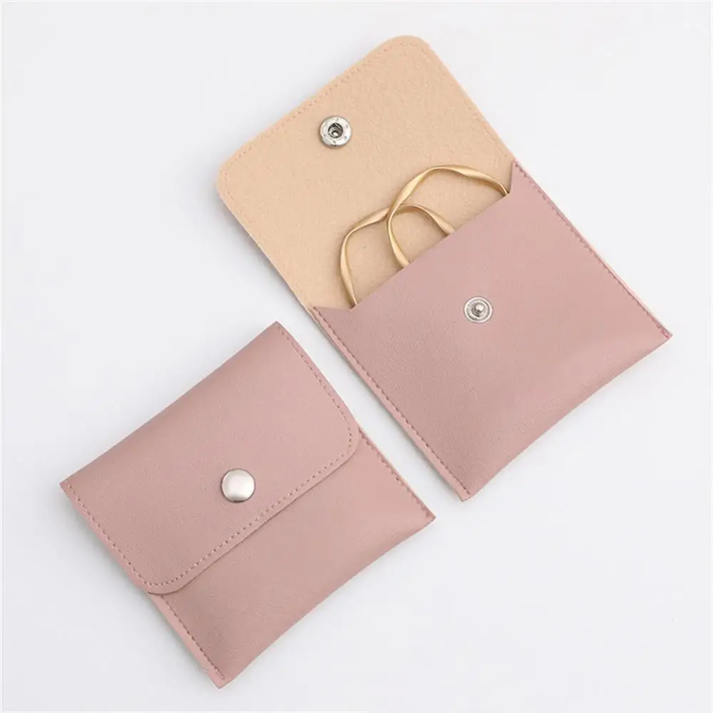 

1pc Jewelry Bags Necklace Ring Packaging Bags Present Storage Bag Candy Wedding Birthday Leather PU Pouches Organization