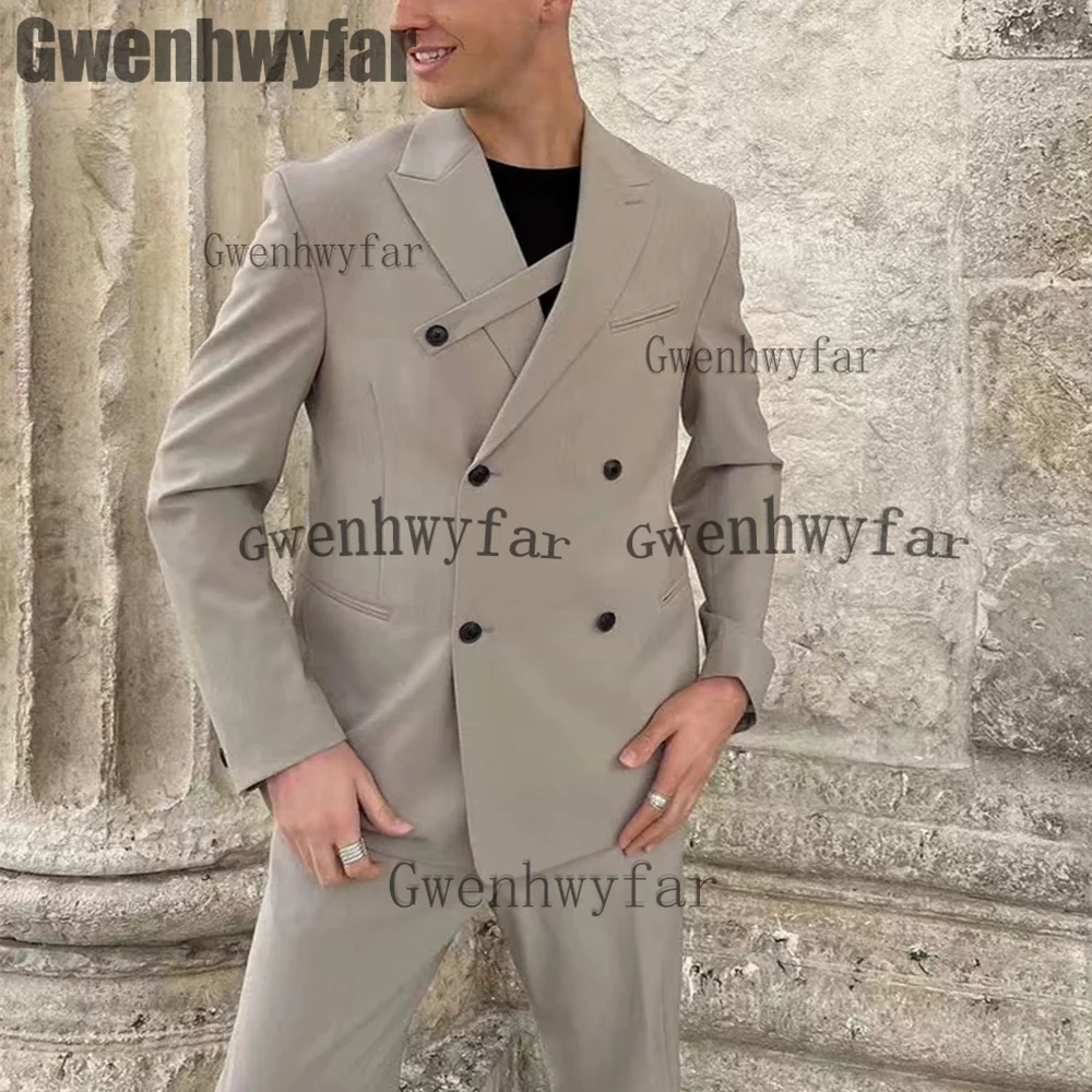 

Gwenhwyfar Men Suit Tailor-Made 2 Pieces Modern Fashion Wedding Bussiness Casual Prom Double Breasted Blazers Set（Jacket+Pant）