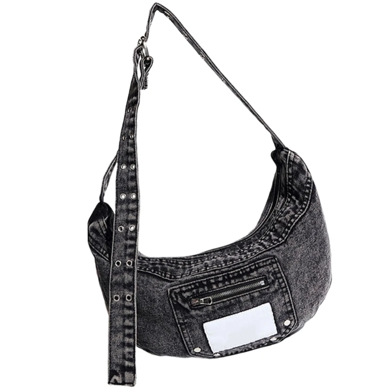 Элегантная джинсовая сумка через плечо с регулируемым ремешком для модной