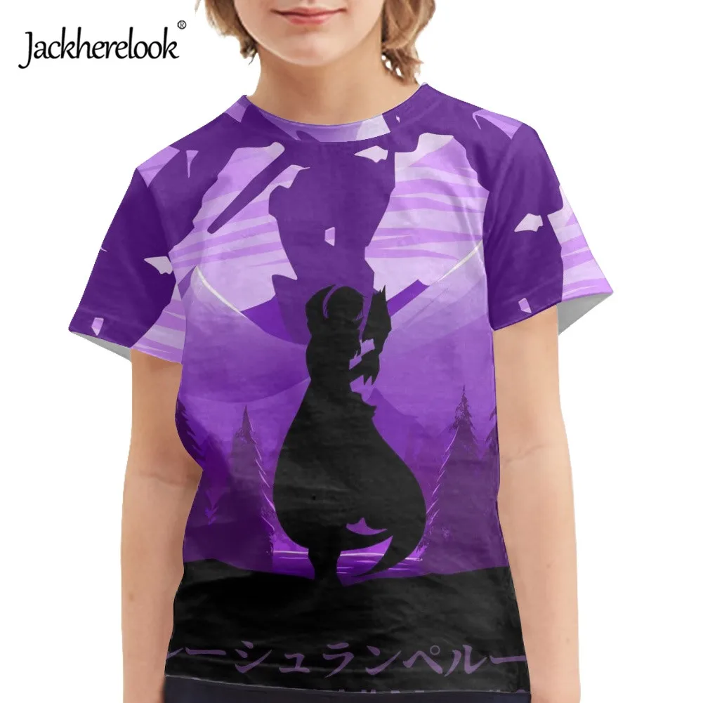 

Jackherelook Code Geass Lelouch Design Boy's Summer Short Sleeve T-shirt Casual O-neck Tops for Student Kids Childrens Clothing