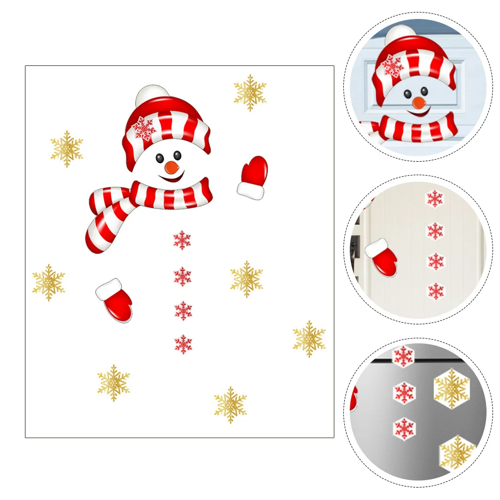 

Xmas Window Clings Snochristmas Door Decorationwman Decal Christmas Refrigerator Stickers Snowman Refrigerator Sticker