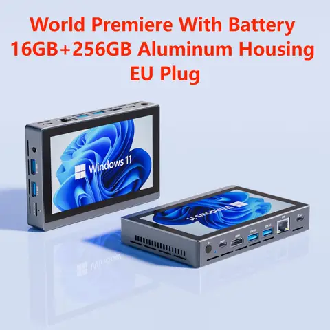 Higole 2 Pro 5.5'' N5095 Mini PC Windows 11 WiFi5 BT5.0 16GB 256/512GB Touch Screen Tablet 2500mAh Desktop Industrial Computer