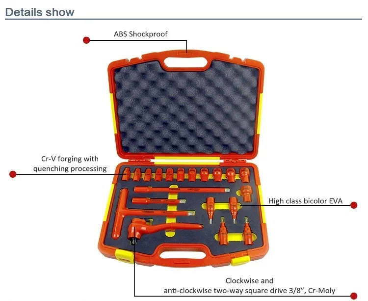 99LB002 Finework ABS противоударный 18 шт. 1000 В изолированный набор ручных инструментов Vde