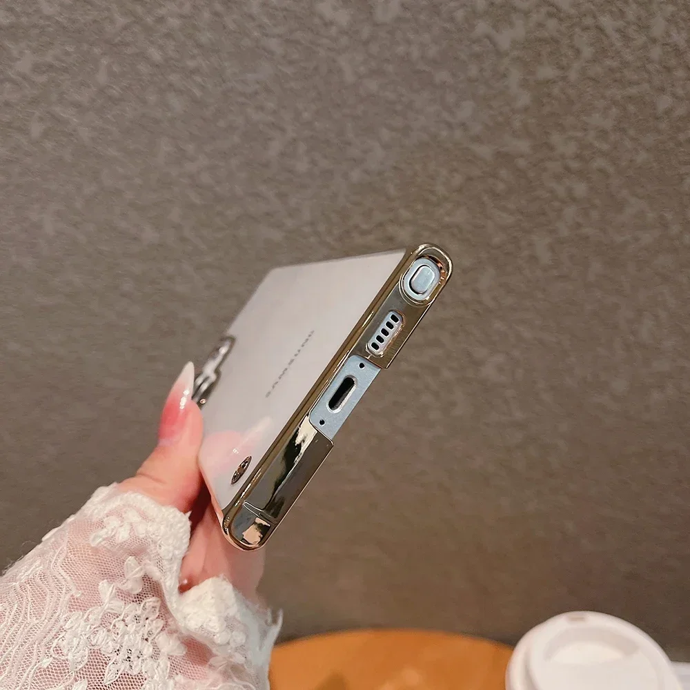 Гальванический Бескаркасный чехол для Samsung Galaxy S23 S24 Ultra S22 S21 FE Note20 тонкий