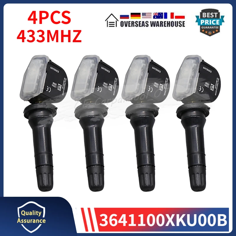 Система контроля давления в шинах TPMS 3641100XKU00B, 433 МГц, датчик давления в шинах для Great Wall C30 Haval H2 H5 H6 H7, 4 шт.