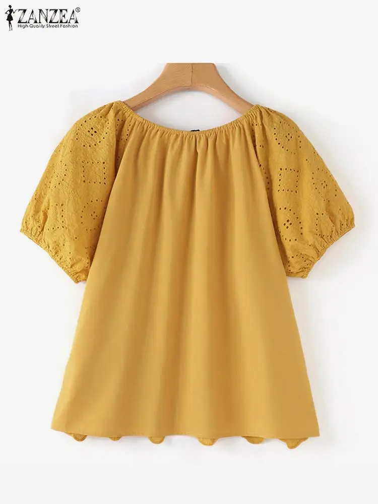 Летние богемные праздничные топы ZANZEA женская блузка элегантные блузки с