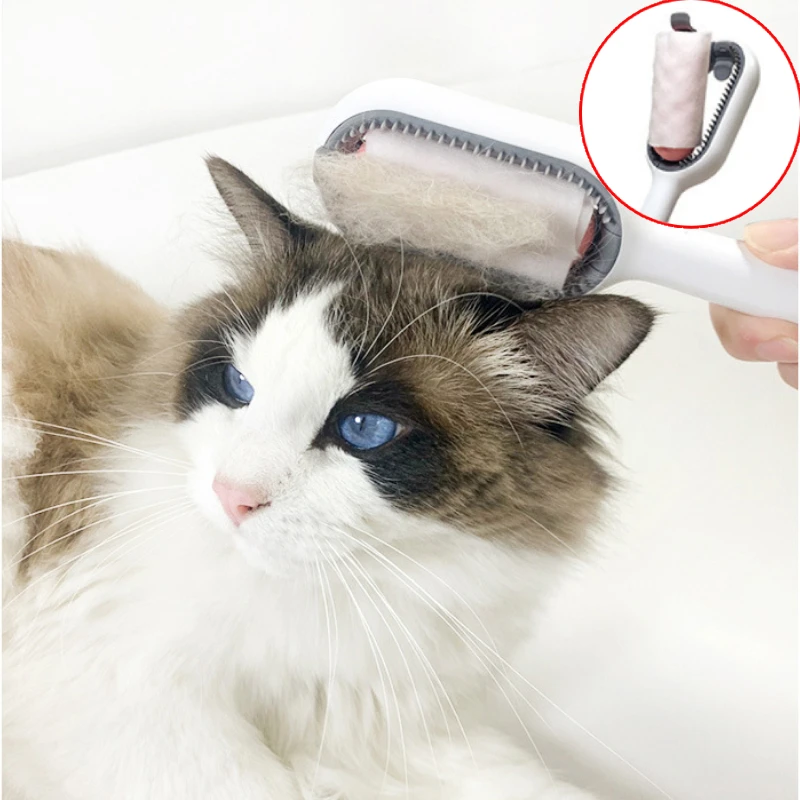

Double Sided Hair Removal Brushes for Cat Dog Pet Grooming Comb with Wipes Kitten Brush Pet Grooming Brushes Dogs Accessories