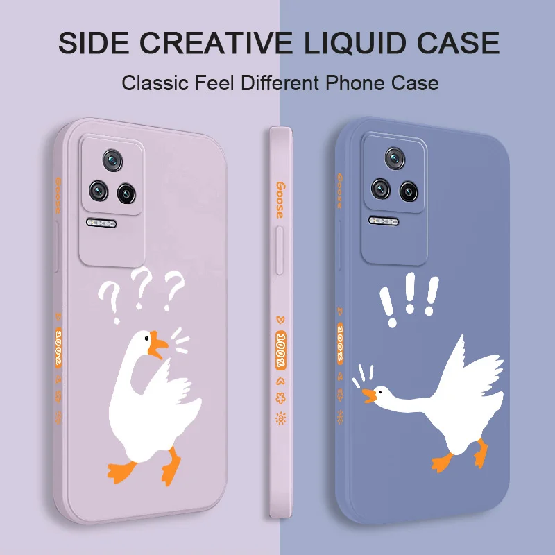 

Cutie Goose Phone Case For Xiaomi Poco M5S X5 F4 X4 M4 F3 X3 M3 F2 X2 Pro C40 4G 5G GT Liquid Silica Cover