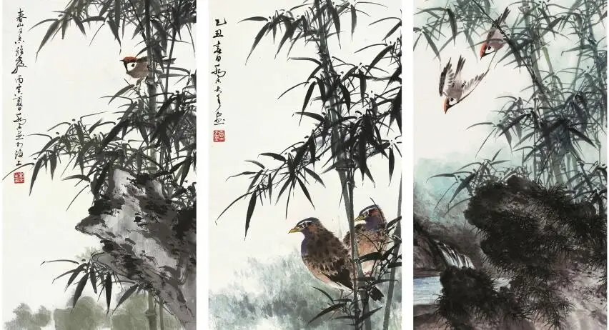 

MT0322 Chinese Style bamboo animal landscape Print Art Canvas Poster For Living Room Decor Home Wall Picture