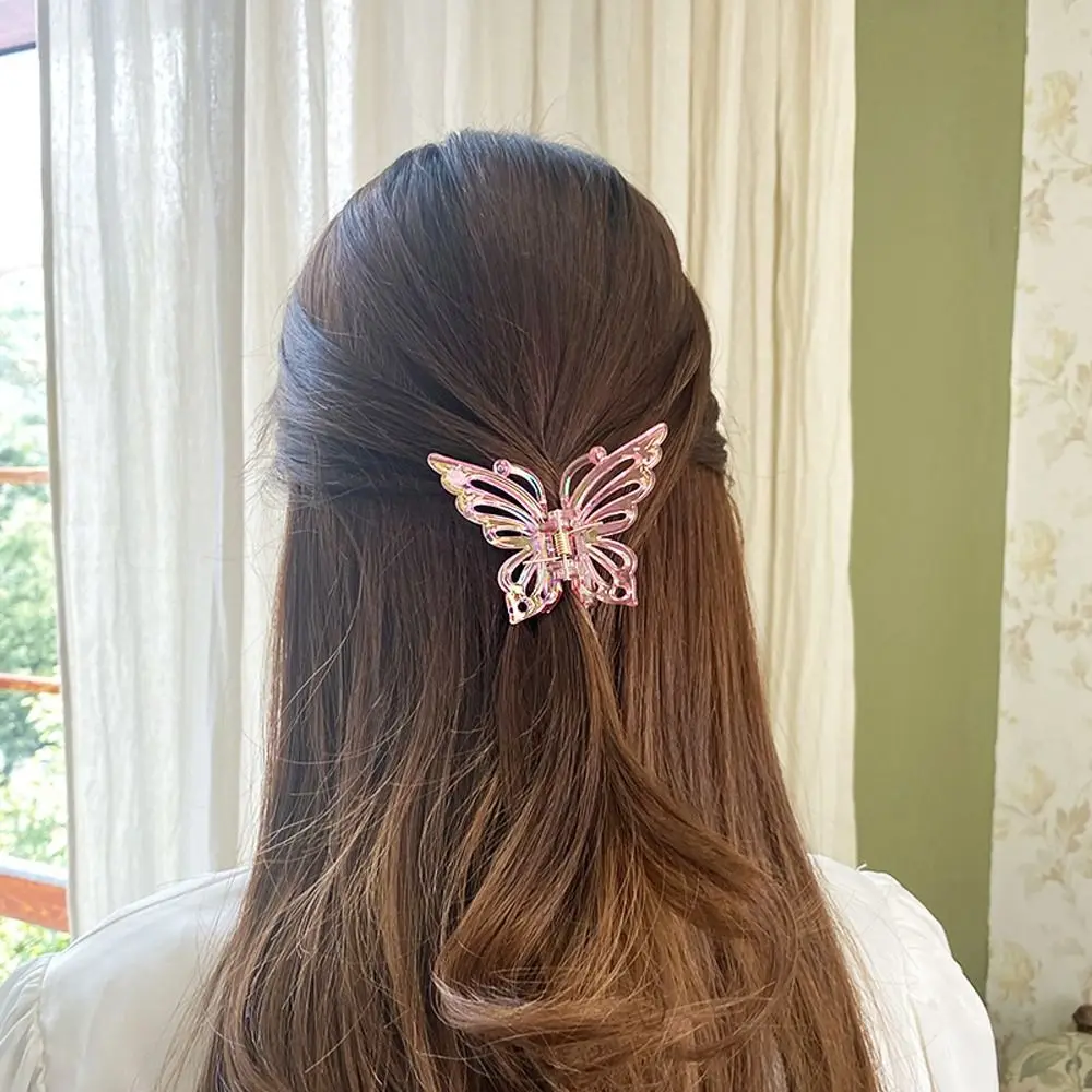 

Acrylic Dazzling Color Butterfly Korean Hair Claw Clip Women Sweet Hairpins Shark Clip Ponytail Holder Party Headwear Headdress