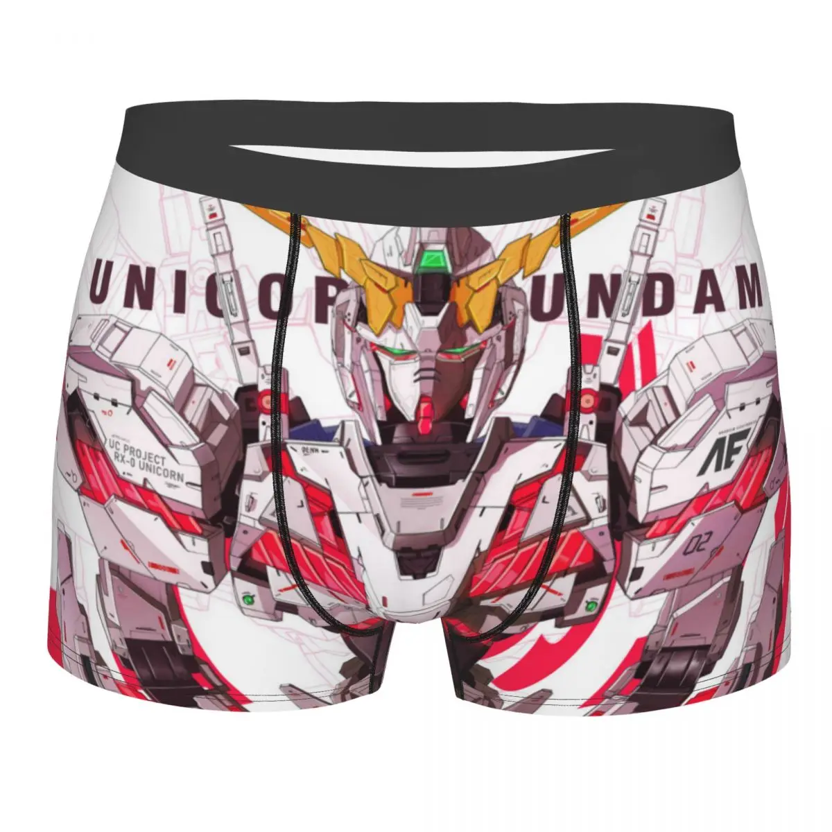 

Unicorn Men Boxer Briefs Underpants Gundam Tomino Yoshiyuki Aircraft Warfare Anime Highly Breathable Sexy Shorts Gift Idea