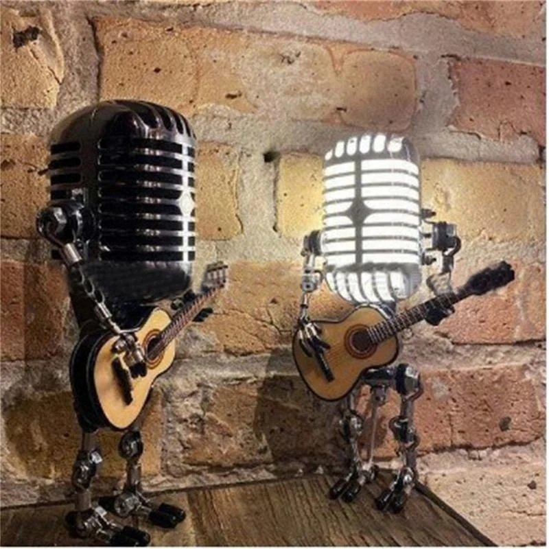 

Retro Microphone Desk Lamp Microphone Robot Home Furnishings European Innovative Bar Home Furnishings