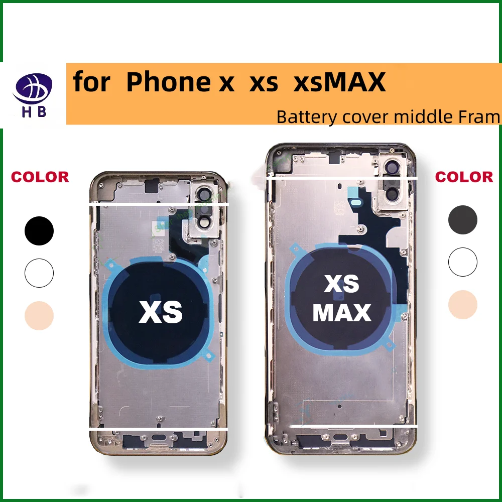 5Pcs For iPhone Housing X XS 11 12 13 Pro Max Se2020 Battery Back Door Cover Mid Frame Case And Back Glass Case 12 Mini 11 Pro enlarge