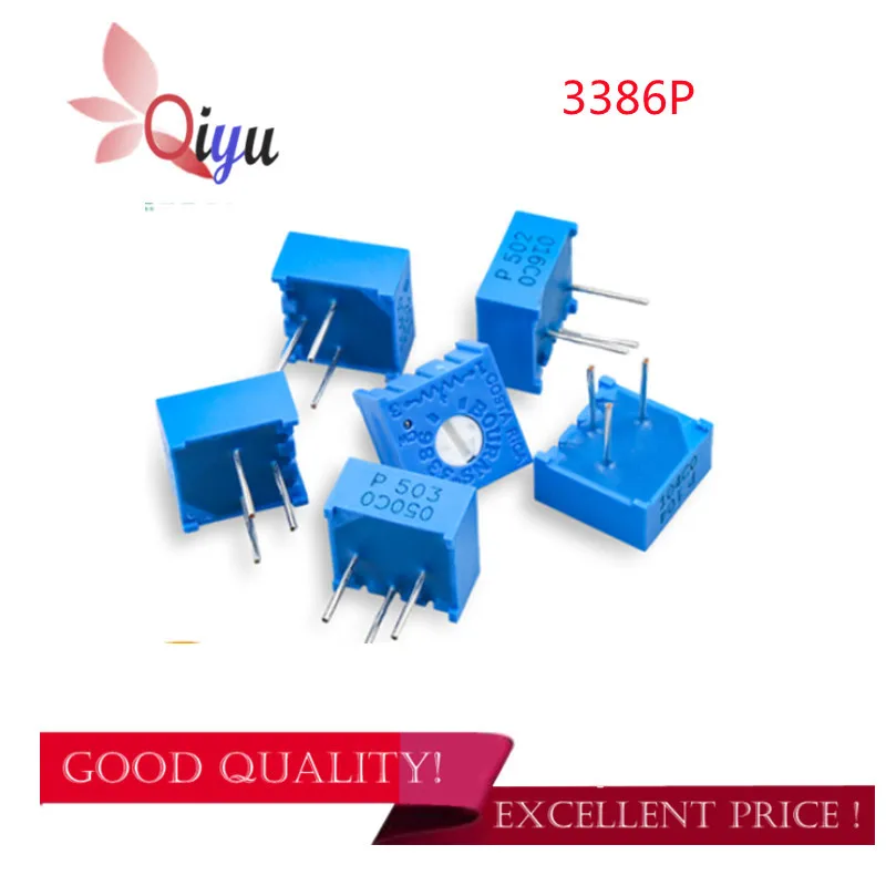 

10 шт., потенциометр 3386P, модель 100, 200 Ом, 1K, 2K, 5K, 10K, 20K, 50K, 500K, 100K, 200K, 1M Ом, 500