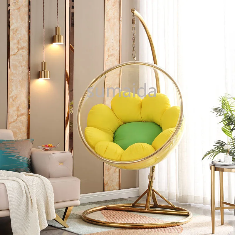Hanging Ball Space Chair Glass Ball Indoor Hanging Chair Hanging Basket Nordic Outdoor Swing Home Stay Transparent Bubble Chair