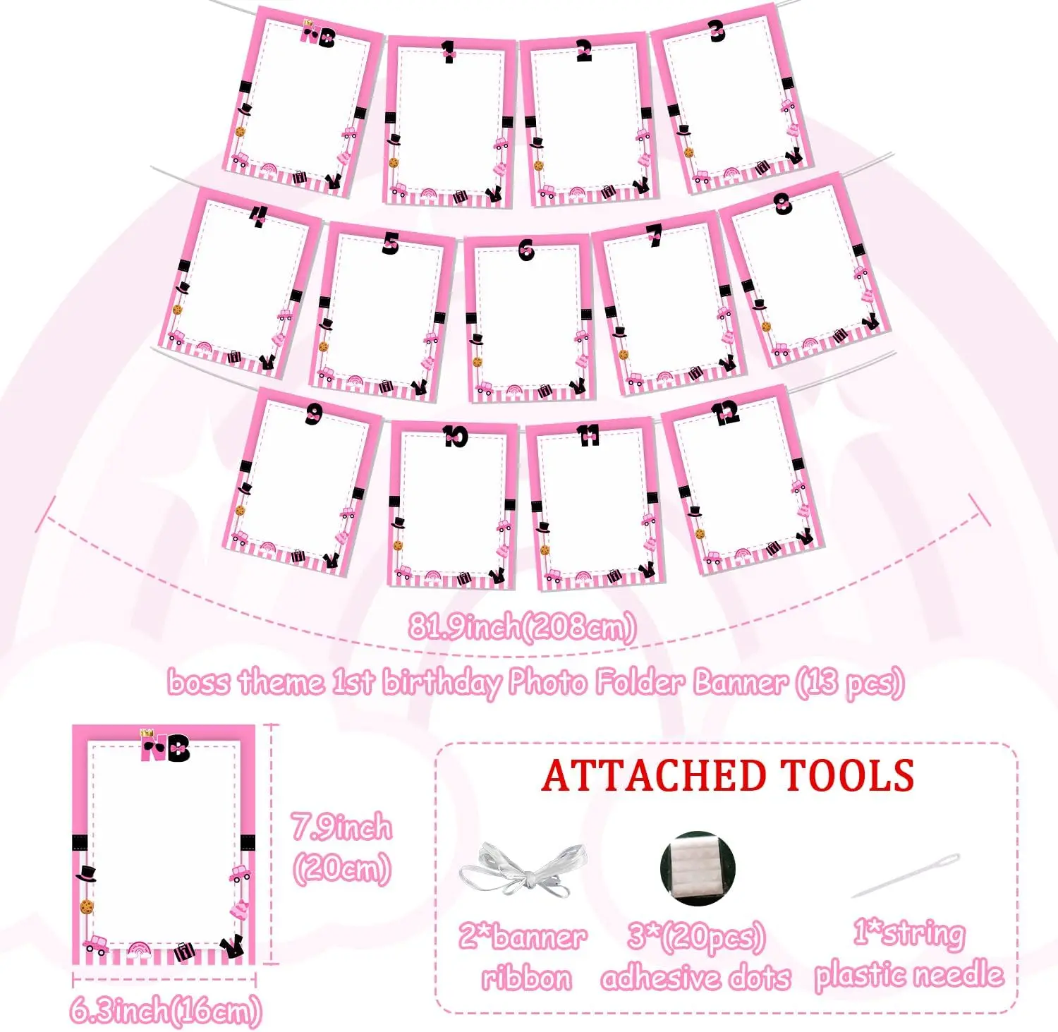 Cheereveal 13 шт. тема Baby Boss день рождения розово-красный первый ежемесячная фотография