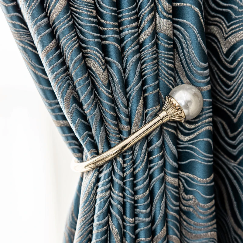 

Luxury High Precision Jacquard Curtains for Living Room Bedroom Nordic Modern Silk Curtain Water Ripple Home Shading CURTAIN
