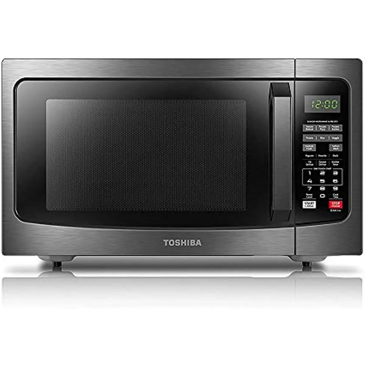 

TOSHIBA EM131A5C-BS Countertop Microwave Ovens 1.2 Cu Ft 12.4" Removable Turntable Smart Humidity Sensor 12 Auto Function 1100W