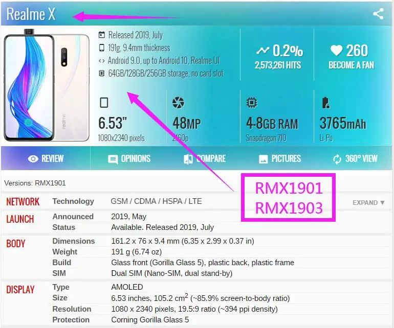 6.53 For OPPO Realme X RMX1901 RMX1903 LCD Display Touch Screen Assembly Replacement K3 CPH1955