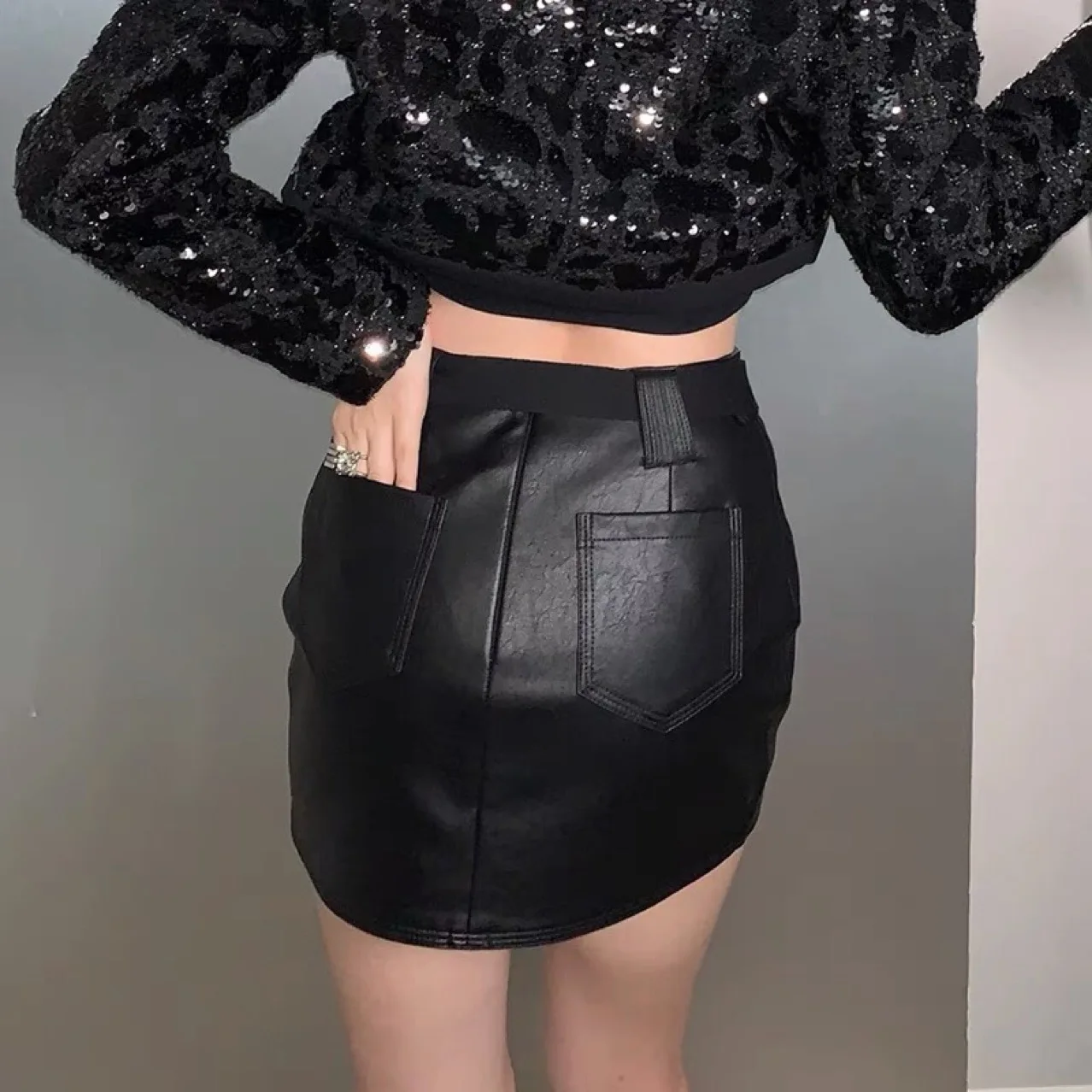 2022 Высококачественная кожаная юбка ALYX 9SM с высокой талией дизайнерская из