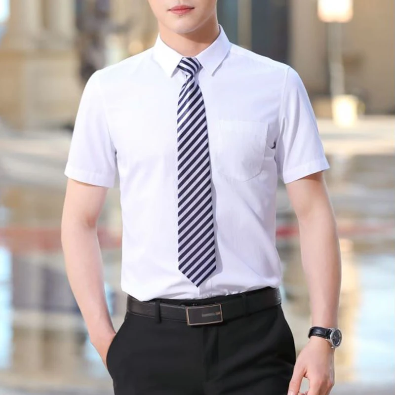 

Мужская хлопковая рубашка-поло с коротким рукавом, на пуговицах