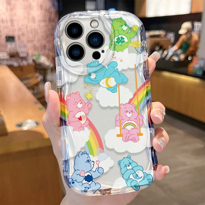 Фото Чехол Care Bears Wave для iPhone 16 E 15 Pro Max 14 13 12 Mini 11 Pro Max XS X 8 7 Plus Мягкие силиконовые противоударные чехлы Funda №4